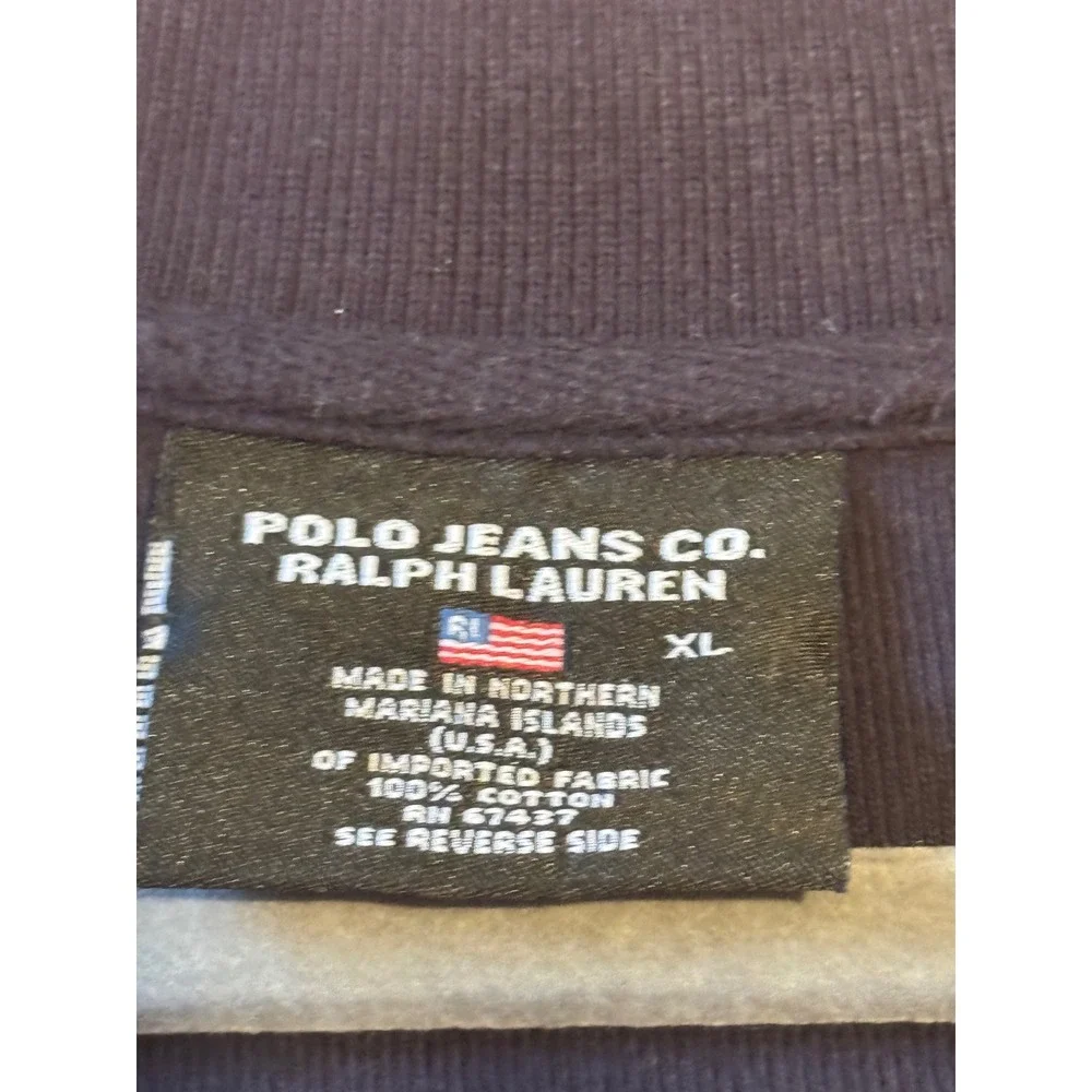 RALPH LAUREN Men XL Polo Shirt Spellout Logo Polo Jeans Oversize Streetwear - Picture 5 of 9